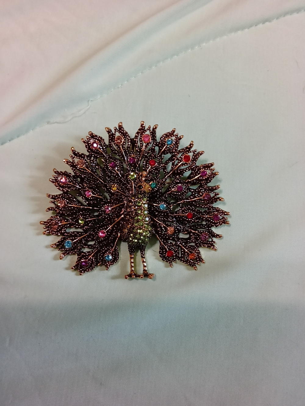 Multicolor Crystal Peacock Brooch - Women Jewelry
